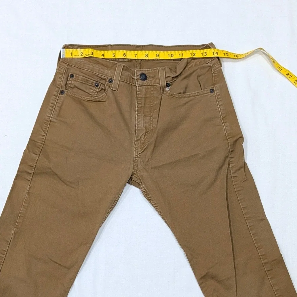 Levi's 505 Regular Fit Tan Khaki Straight Leg Pants W29 L32 Mens